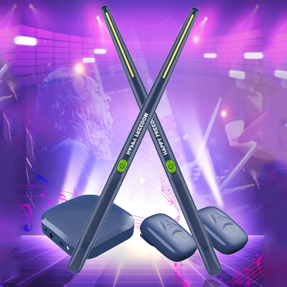 Portable Smart Electronic Drum Set Virtual Air Drum Kit Air Drum with Drumsticks Gift for Adults Children Musical Instrument