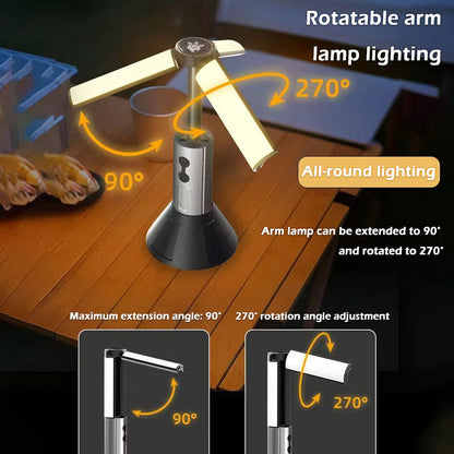 Rechargeable Outdoor Portable Hiking Camping Fishing Flashlight Telescoping Camping Lantern Telescopic Camping Light