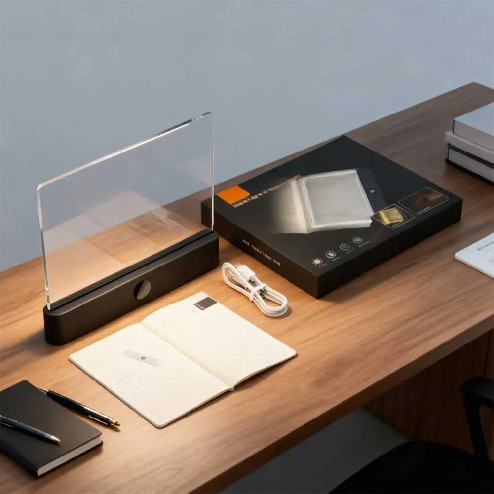 Smart LED Flat Panel Book Light Rechargeable Eye Protection Night Reading Reading Lamp For Students Indoor Use 2In1 Night Light