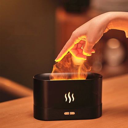 Compact Black Flame Aroma Diffuser - Ultrasonic Aromatherapy Device