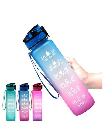 Hydration Time-Marker Water Bottle - Eco-Friendly & BPA-Free
