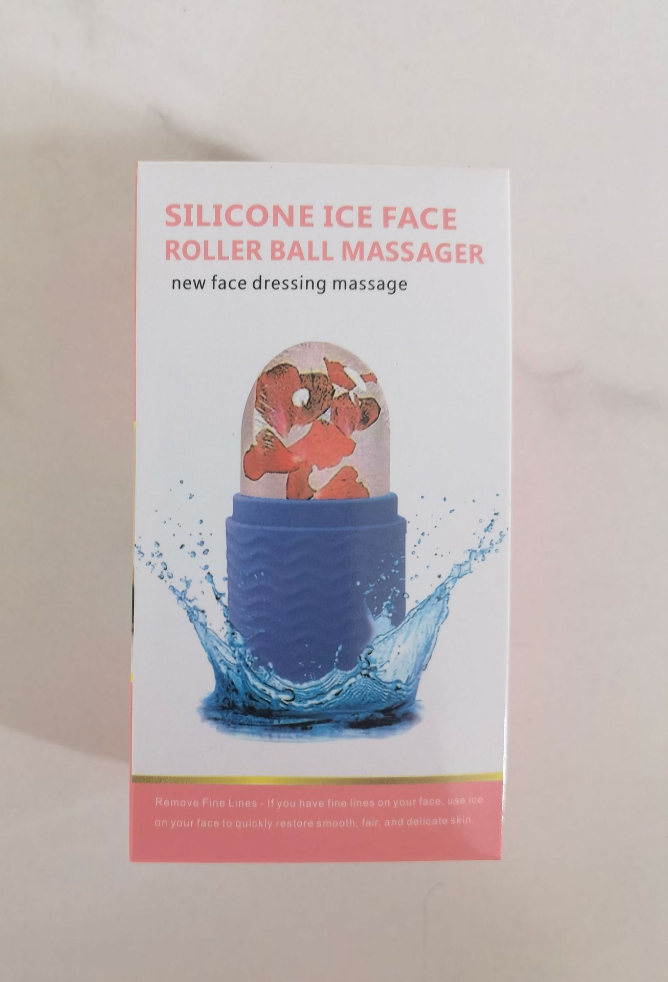 Pink Silicone Facial Ice Roller for Puffiness Reduction