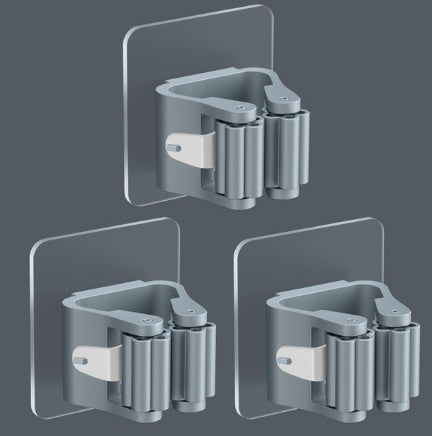 No-Drill Strong Adhesive Mop Hook – 3-Pack Wall Mount Holder