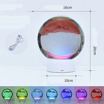 EcoGlow 3D Quicksand Lamp providing sustainable bedside ambiance