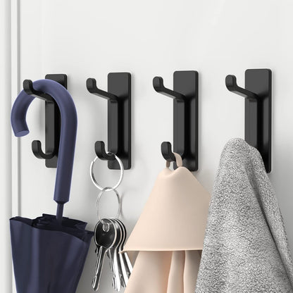 Stainless Steel Wall Hook – 4 Pack – Black / Brushed