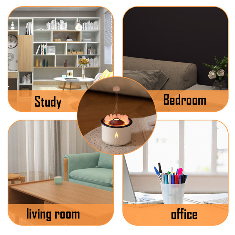 Creative Volcano Aroma Diffuser Flame Lamp
