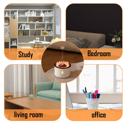 Creative Volcano Aroma Diffuser Flame Lamp