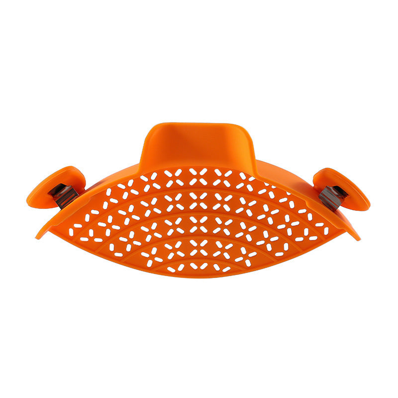 Eco-Friendly Clip-On Pot Strainer - Green Silicone Kitchen Tool