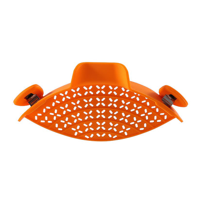 Eco-Friendly Clip-On Pot Strainer - Green Silicone Kitchen Tool