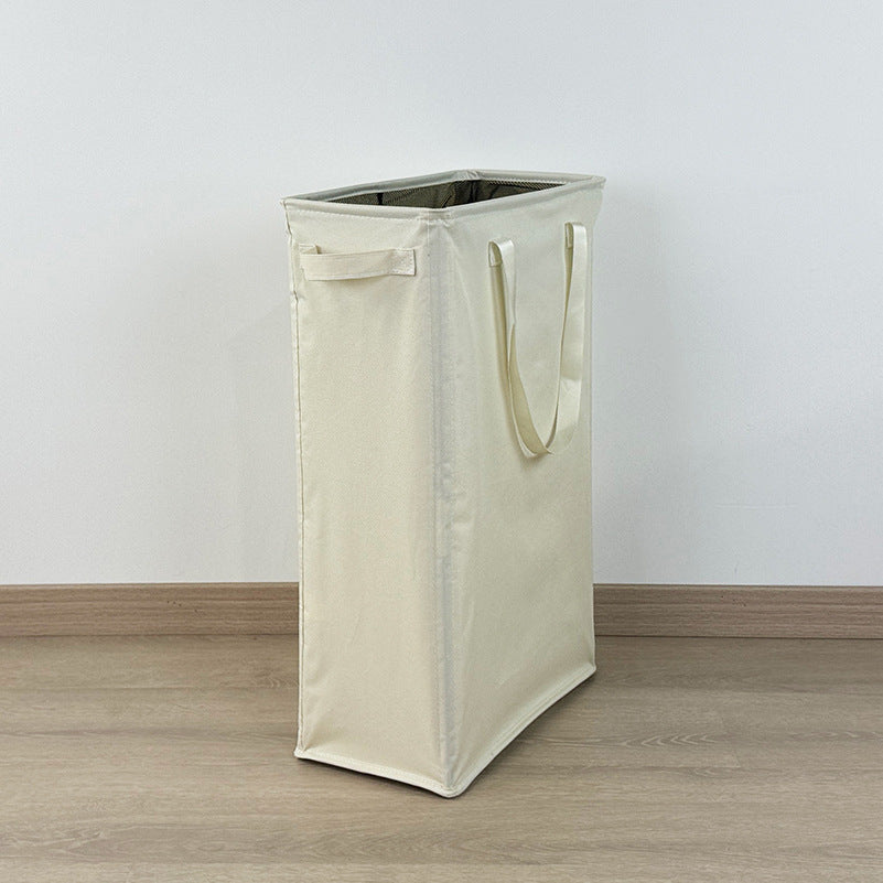 Eco-Friendly Beige Canvas Laundry Hamper for Small Spaces