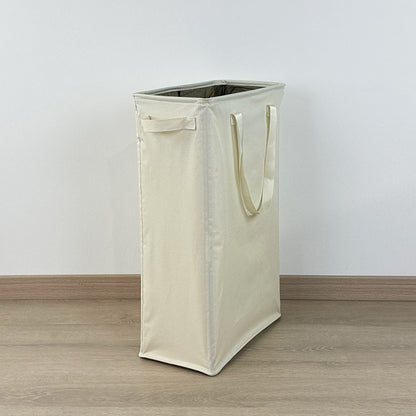 Eco-Friendly Beige Canvas Laundry Hamper for Small Spaces