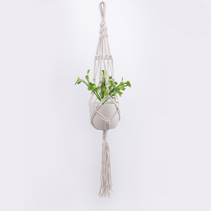 Eco-Friendly Macramé Plant Hangers - Natural Off-White Cotton