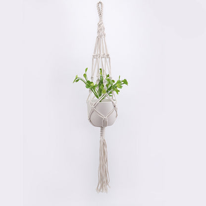 Eco-Friendly Macramé Plant Hangers - Natural Off-White Cotton