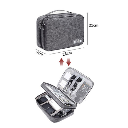 Eco-Friendly Gray Rectangular Cable Organizer Bag