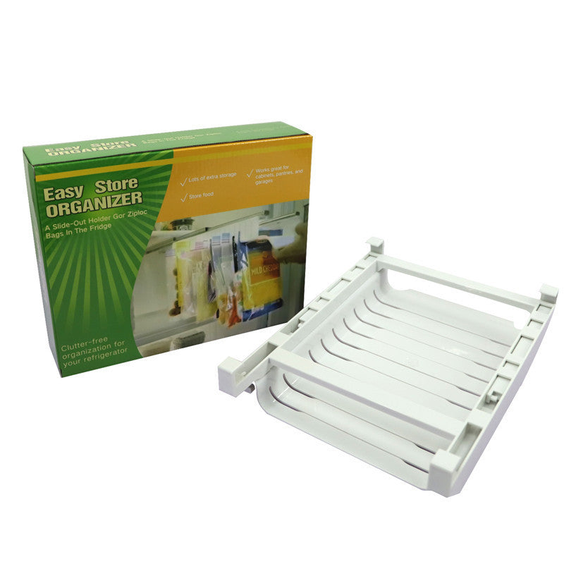 Refrigerator Storage Rack with Eco-Friendly Bag Holders
