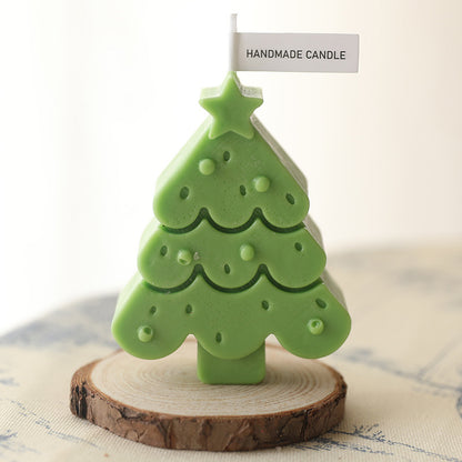 Eco-Friendly Handmade Christmas Tree Candle - Decorative & Biodegradable