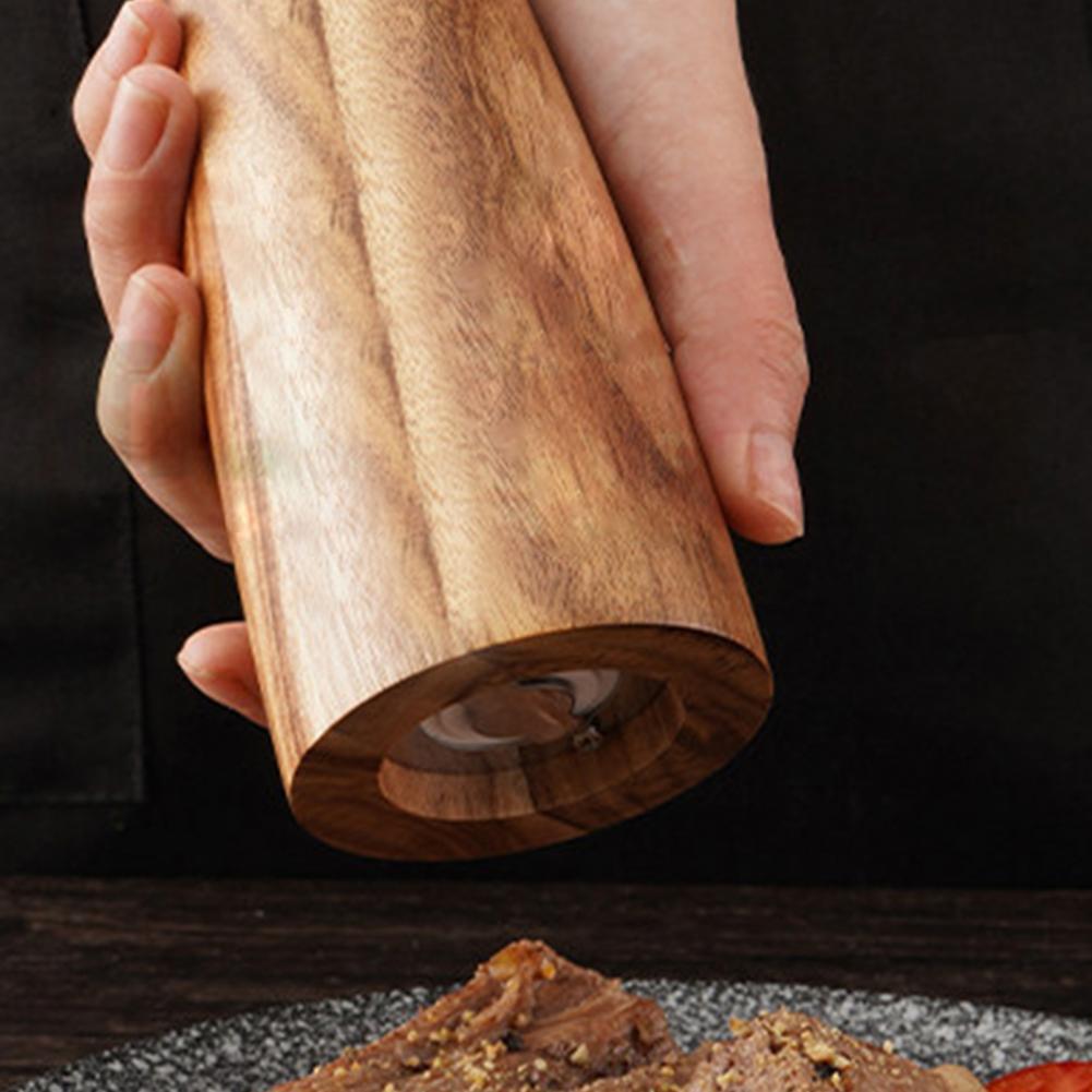 Natural Wood Salt and Pepper Grinder Set - Eco-Friendly Kitchen Essential