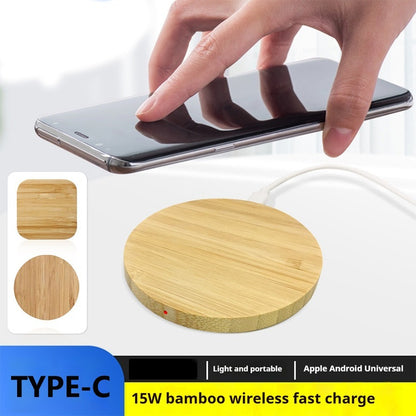 Eco-Friendly Bamboo Wireless Charger - Sustainable Inductive Charging Pad