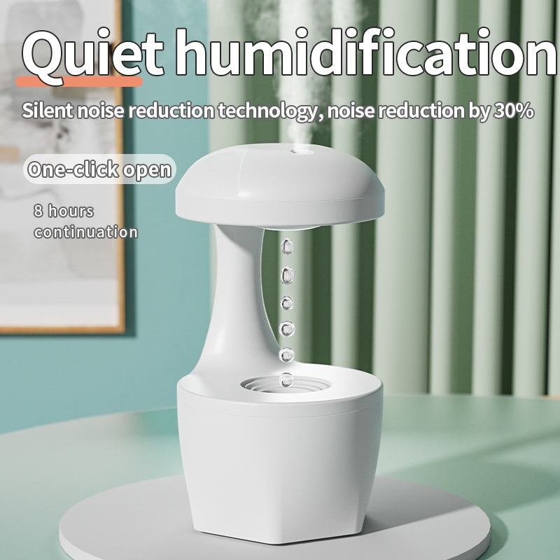 Silent white humidifier with energy-efficient 8-hour operation