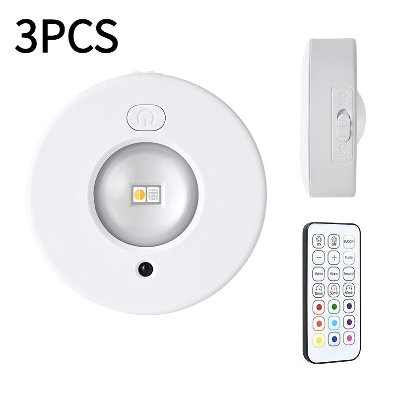 No Drill Magnetic Rechargeable Cabinet Light (RGB - Pack of 3)