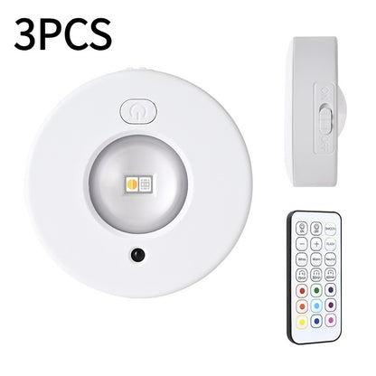 No Drill Magnetic Rechargeable Cabinet Light (RGB - Pack of 3)