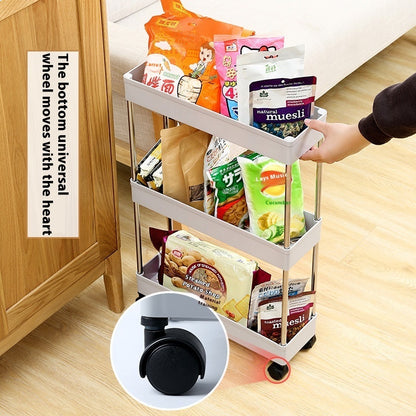 Space-Saving White Rolling Storage Cart