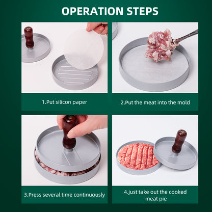 Eco-Friendly Hamburger Meat Press - Durable, Reusable Kitchen Tool
