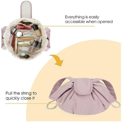 Large Drawstring Makeup Bag – Portable Cosmetic Organizer