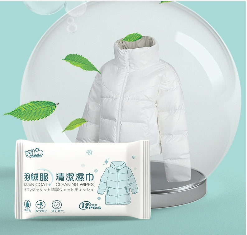 Eco-Friendly Down Coat Cleaning Wipes in Biodegradable Packaging