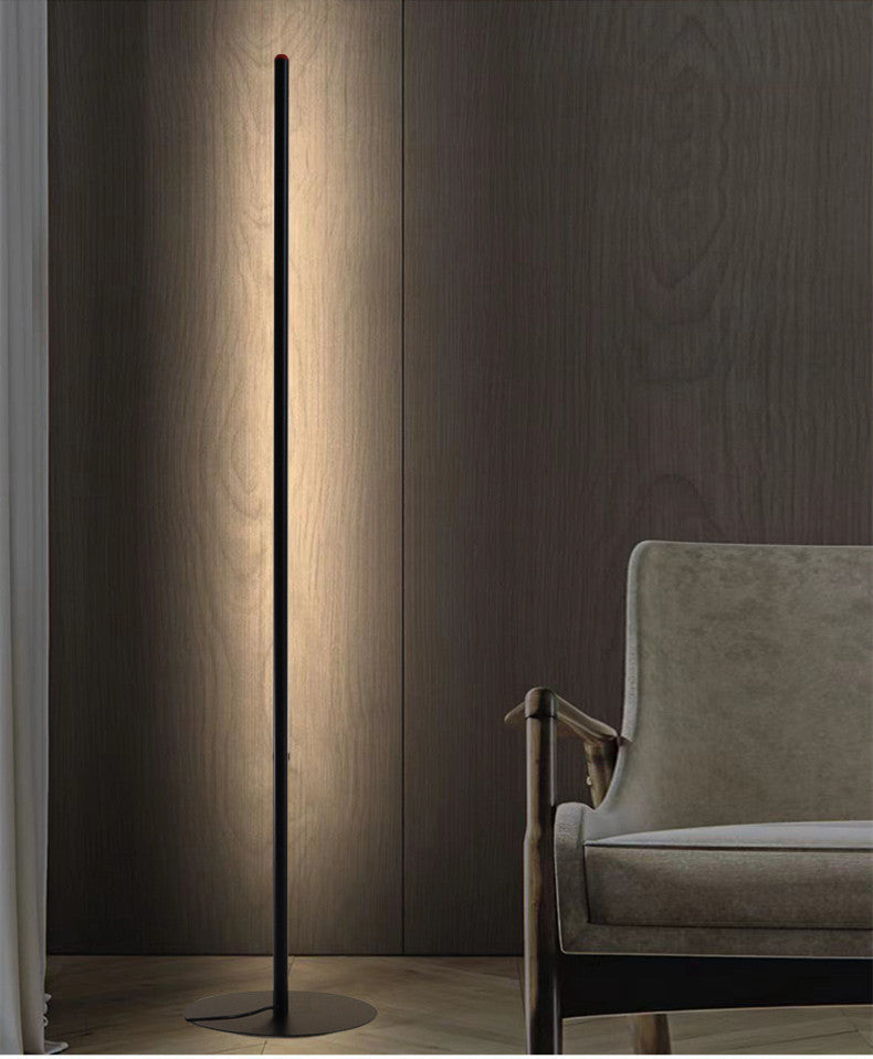 Modern Black Slim LED Floor Lamp - Energy Efficient Lighting