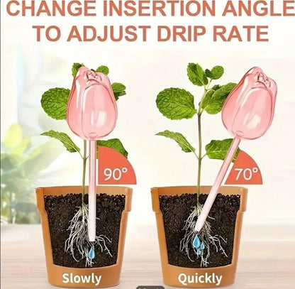 Tulip-Shaped Self-Watering Plant Bulb - Pink, Water-Saving, Eco-Friendly