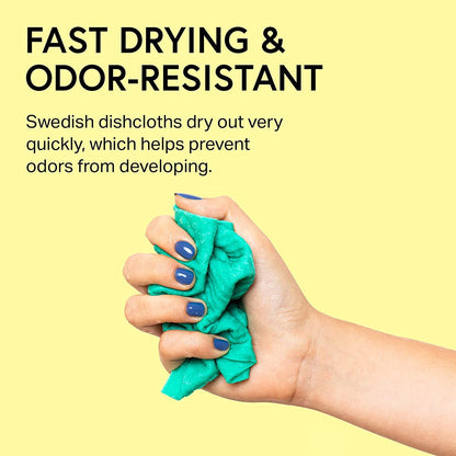Green Eco-Friendly Swedish Dishcloth for Cleaning