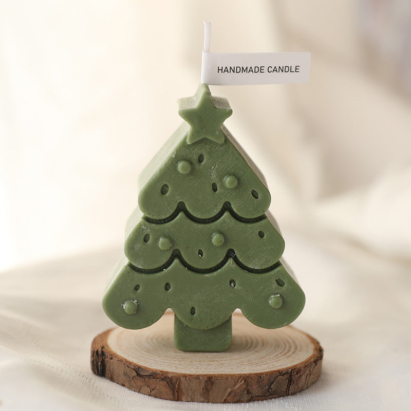 Eco-Friendly Handmade Christmas Tree Candle - Decorative & Biodegradable
