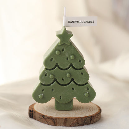 Eco-Friendly Handmade Christmas Tree Candle - Decorative & Biodegradable