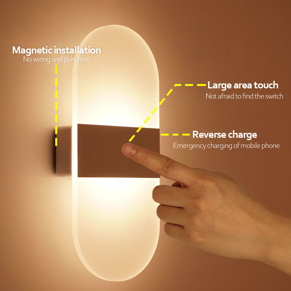 Eco-Friendly Rechargeable Touch Dimming Wall Lamp