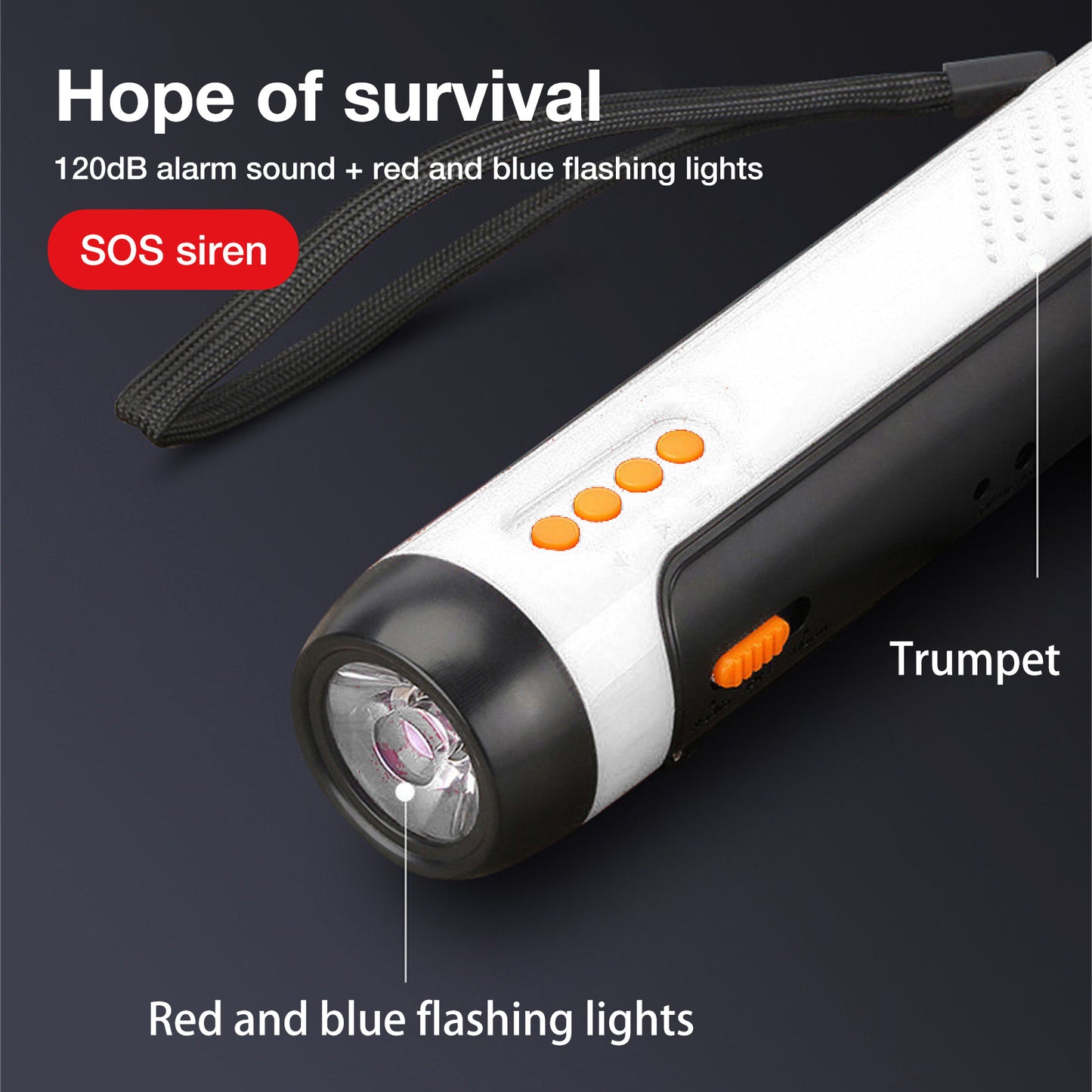Multifunction Hand Crank Flashlight with Radio and Siren