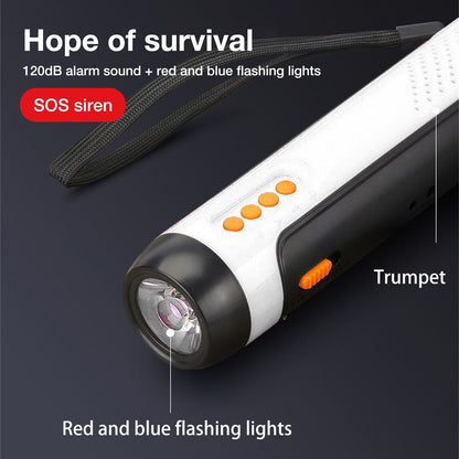 Multifunction Hand Crank Flashlight with Radio and Siren
