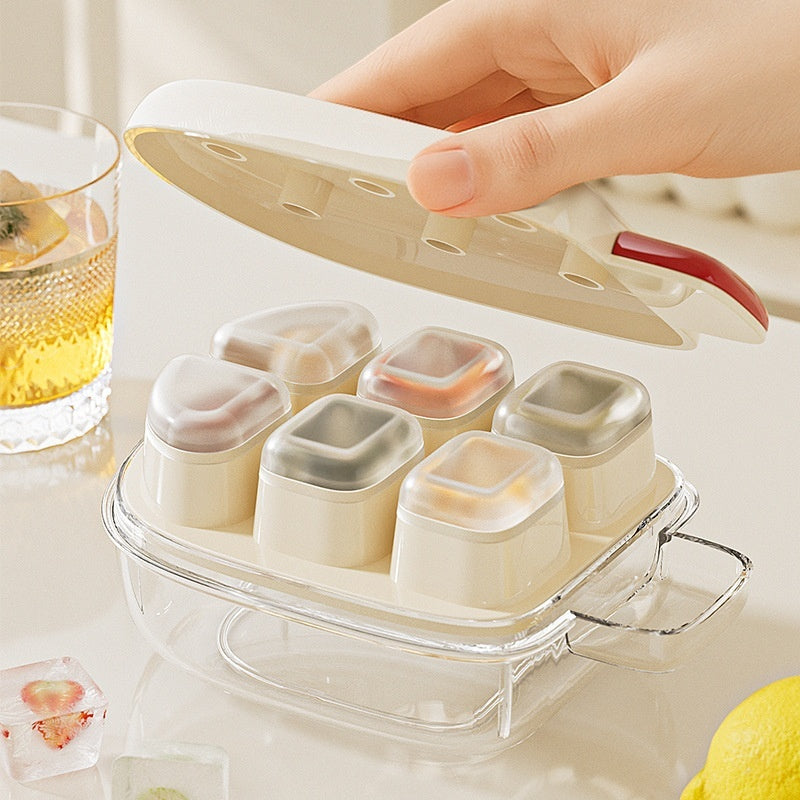 Eco-Friendly Easy-Press Ice Cube Mold with Lid