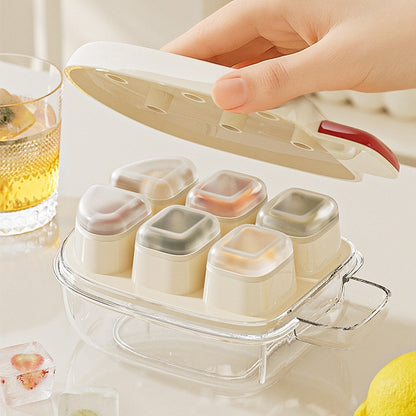 Eco-Friendly Easy-Press Ice Cube Mold with Lid
