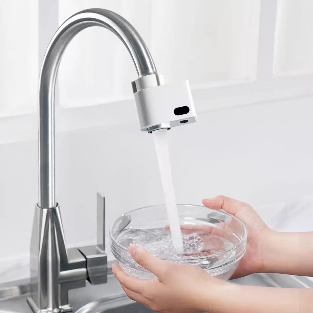 Automatic Water-Saving Faucet Adapter in Silver