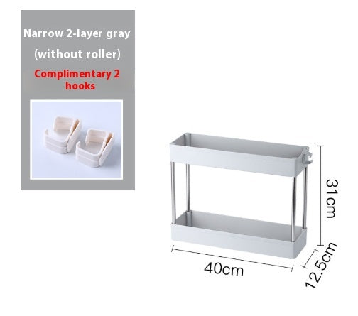 Space-Saving White Rolling Storage Cart