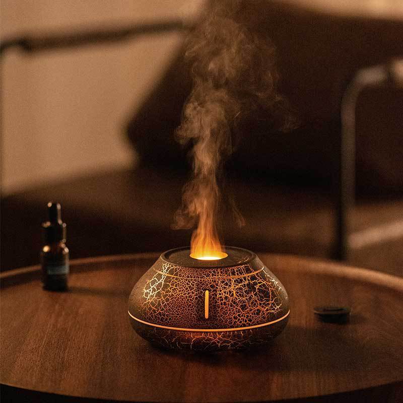 Dark ceramic aroma diffuser with crackle pattern
