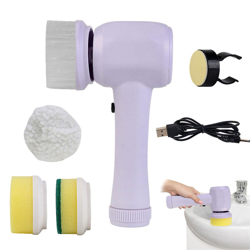 Rechargeable Multi-Use Electric Cleaning Brush Set with USB Charging