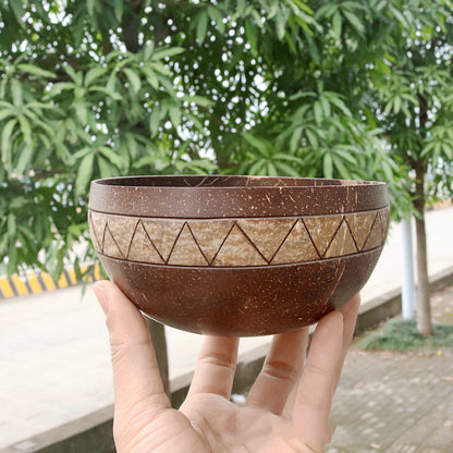 Eco-Friendly Coconut Shell Rice Bowls - Sustainable Biodegradable Dinnerware Set