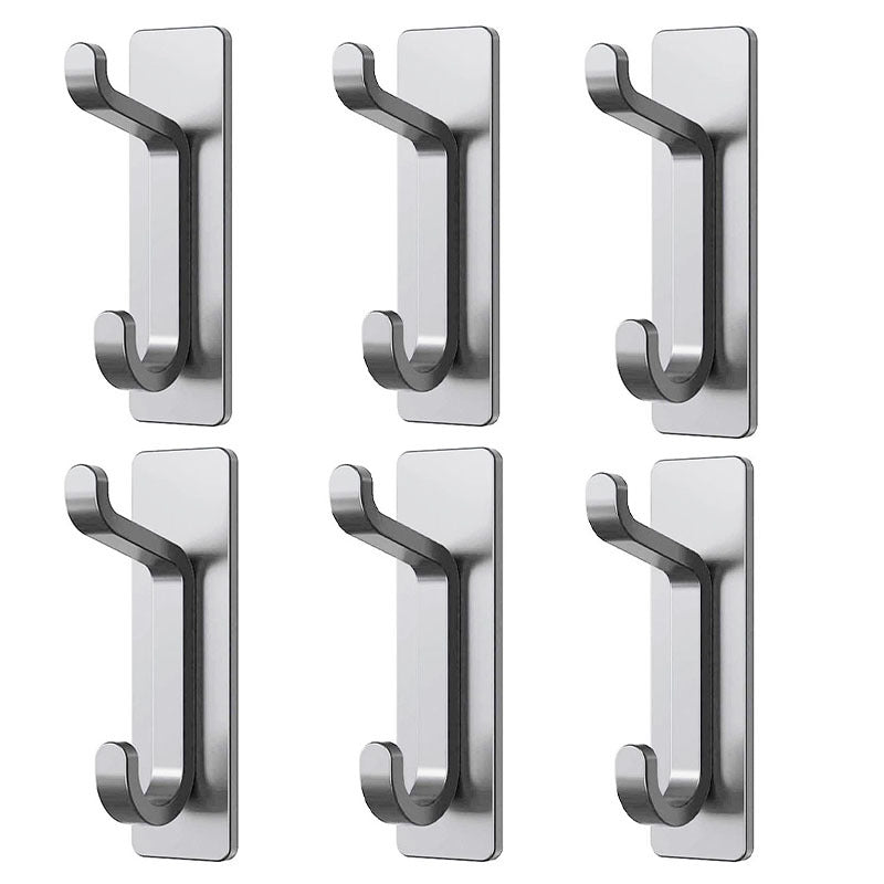Stainless Steel Wall Hook – 4 Pack – Black / Brushed