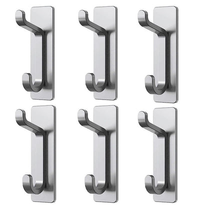 Stainless Steel Wall Hook – 4 Pack – Black / Brushed