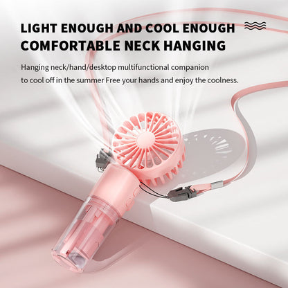 Portable Spray Fan with Misting Function for Instant Cooling
