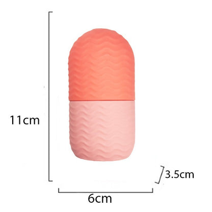Pink Silicone Facial Ice Roller for Puffiness Reduction