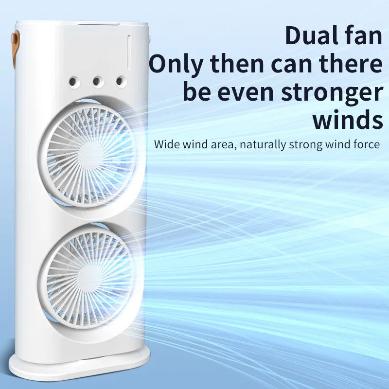Eco-Friendly Double Headed Fan with Night Light