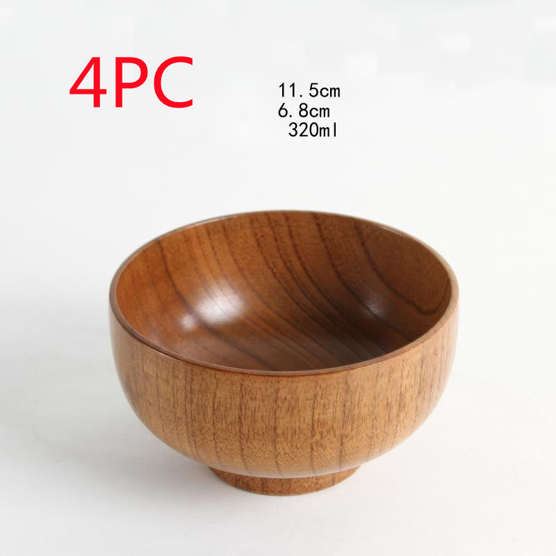 Eco-Friendly Wooden Bowls and Cup Set - Natural, Stackable, Biodegradable